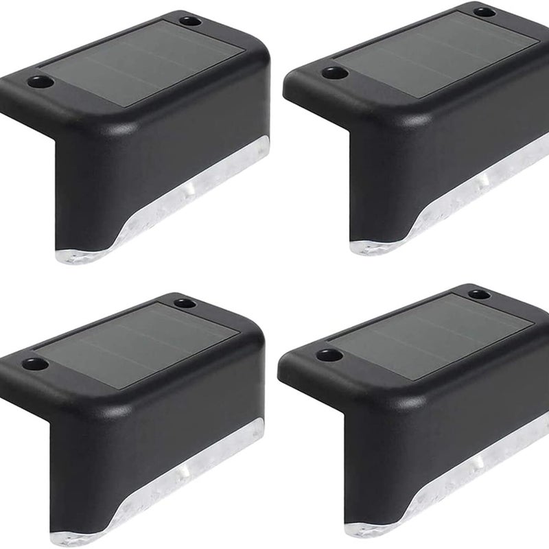 Lampa solarna, wodoodporna lampa solarna do schodów, lampa ogrodowa, wodoodporna (ciepłe białe światło), zestaw 4 sztuk
