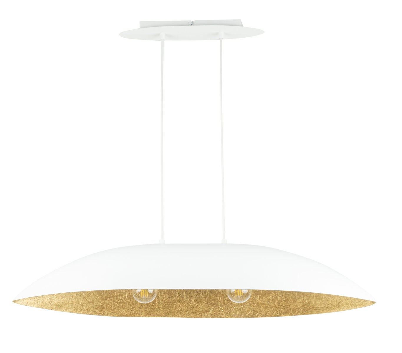 Lampa wisząca Gondola biało-złota 2xE27x15W wym: 90 x 84 x 25 cm metal SIGMA