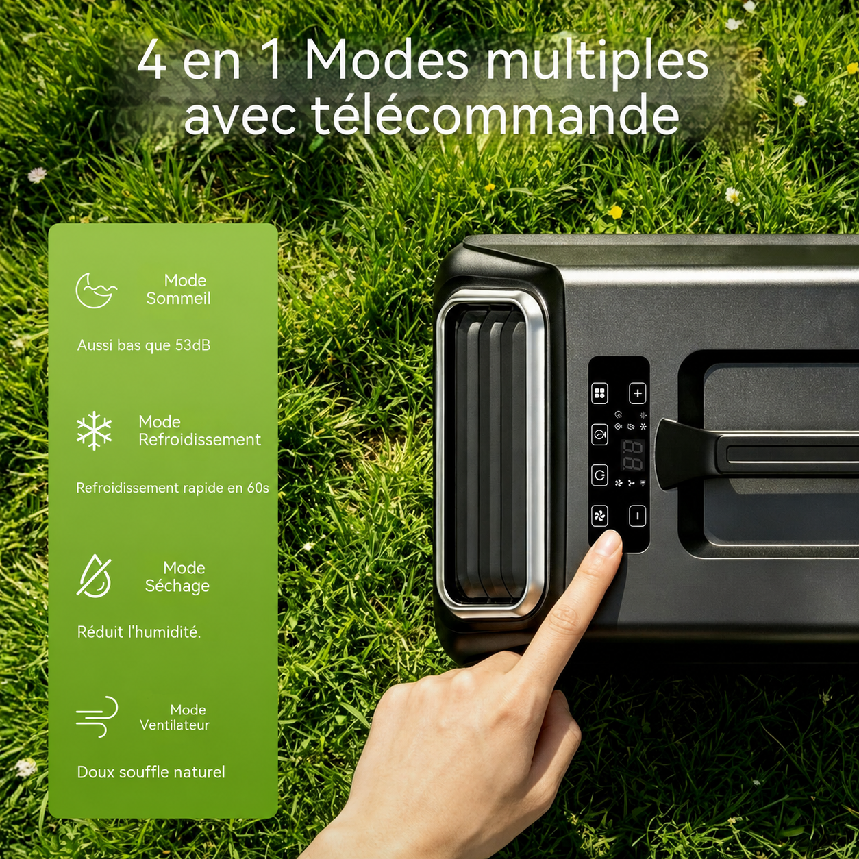 Climatiseur portable Space Cool-C14 5000 BTU 550W R290 ABS noir 3 en 1 refroidissement déshumidification ventilation télécommande 24h - 5