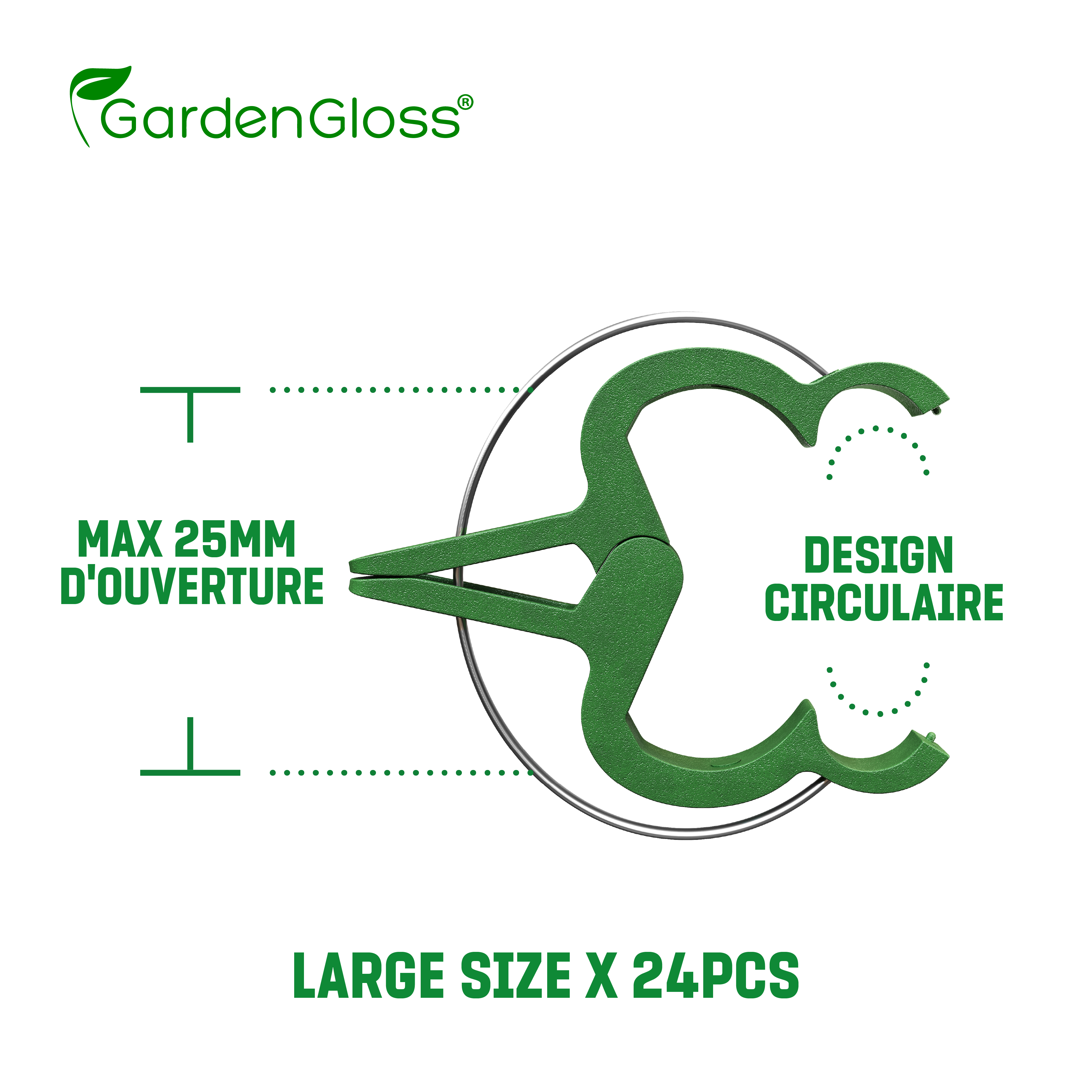 30 Clips De Support Plantes Réutilisables – Fixation Tomates, Roses, Plantes Grimpantes – Vert Jardin