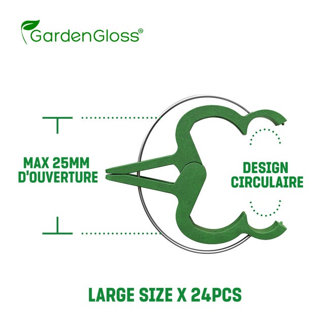 30 Clips De Support Plantes Réutilisables – Fixation Tomates, Roses, Plantes Grimpantes – Vert Jardin 30 Clips De Support Plantes Réutilisables – Fixation Tomates, Roses, Plantes Grimpantes – Vert Jardin