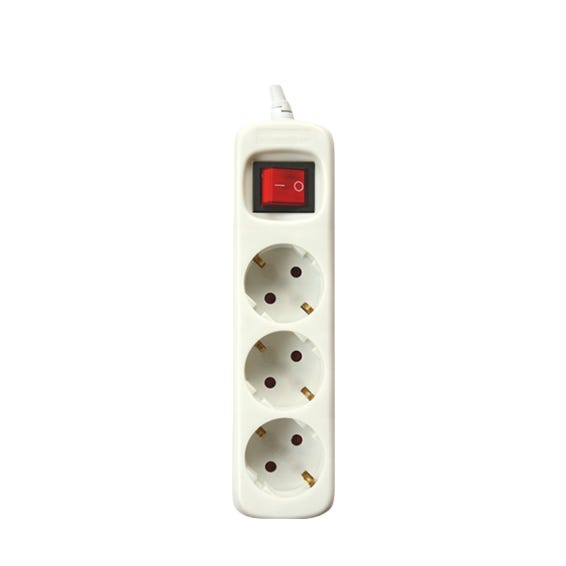Regleta de 3 vías Brixo con interruptor bipolar de 10/16 A | Leroy Merlin Regleta de 3 vías Brixo con interruptor bipolar de 10/16 A | Leroy Merlin