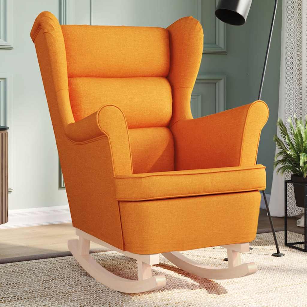Fauteuil à Bascule En Lin Blanc VidaXL - 74x90x102 Cm - Chaise De Détente Pour Salon, Chambre Ou Bureau - Rembourrage Confortable