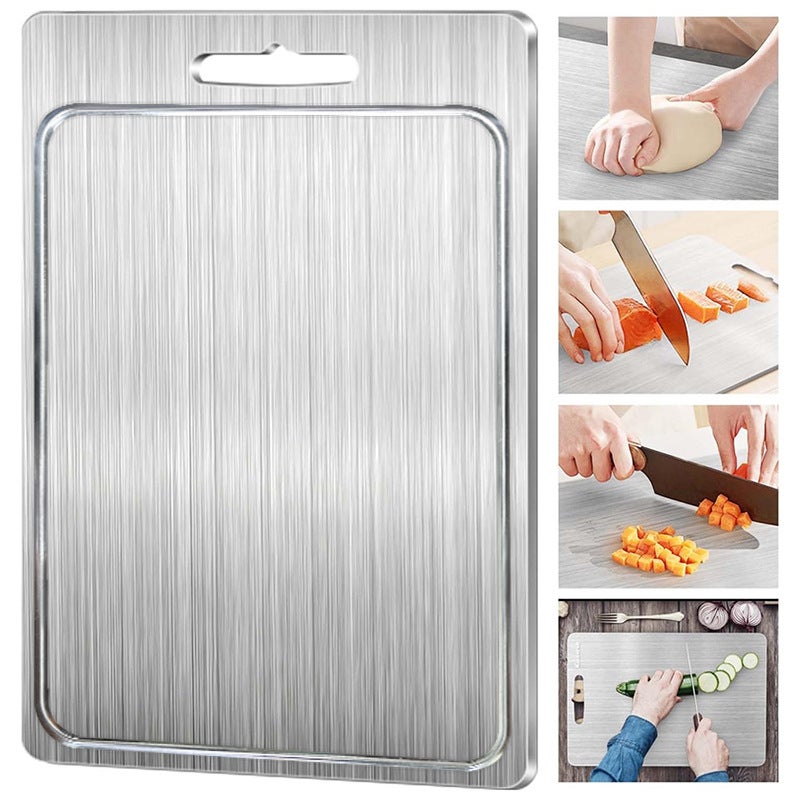 Planche à Découper En Acier Inoxydable Pour La Cuisine, Protection De Comptoir Patisserie Hachage Planche A Decouper Facile A Nettoyer 97152538