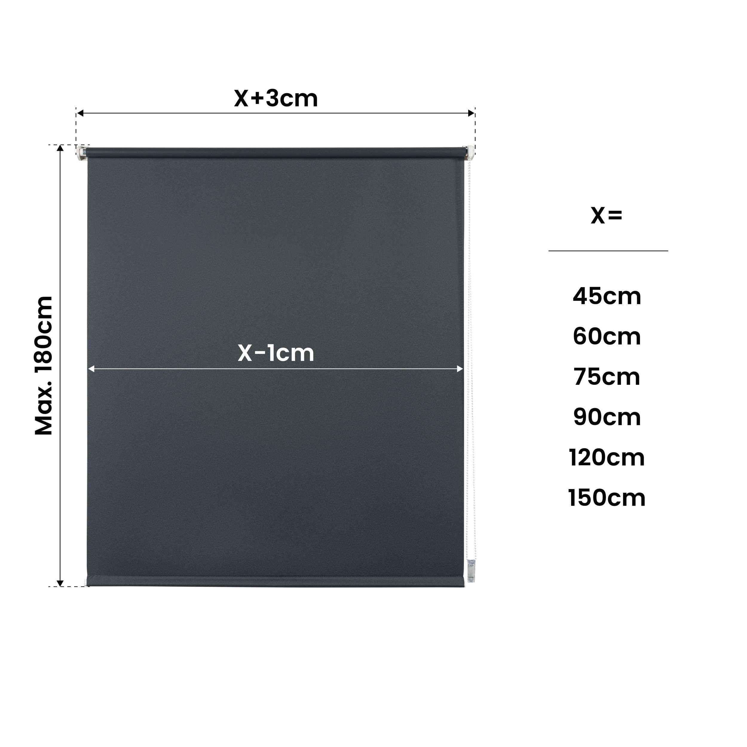 EasyFix Opaque Roller Blind, Estore de instalação sem furação Cinzento, 90 x 180 cm - 6