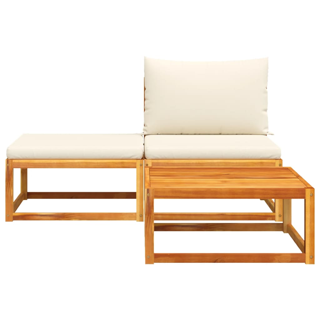 Maison Exclusive - Ensemble de canapés de jardin 3 pièces avec coussins, bois d'acacia et corde, - 4