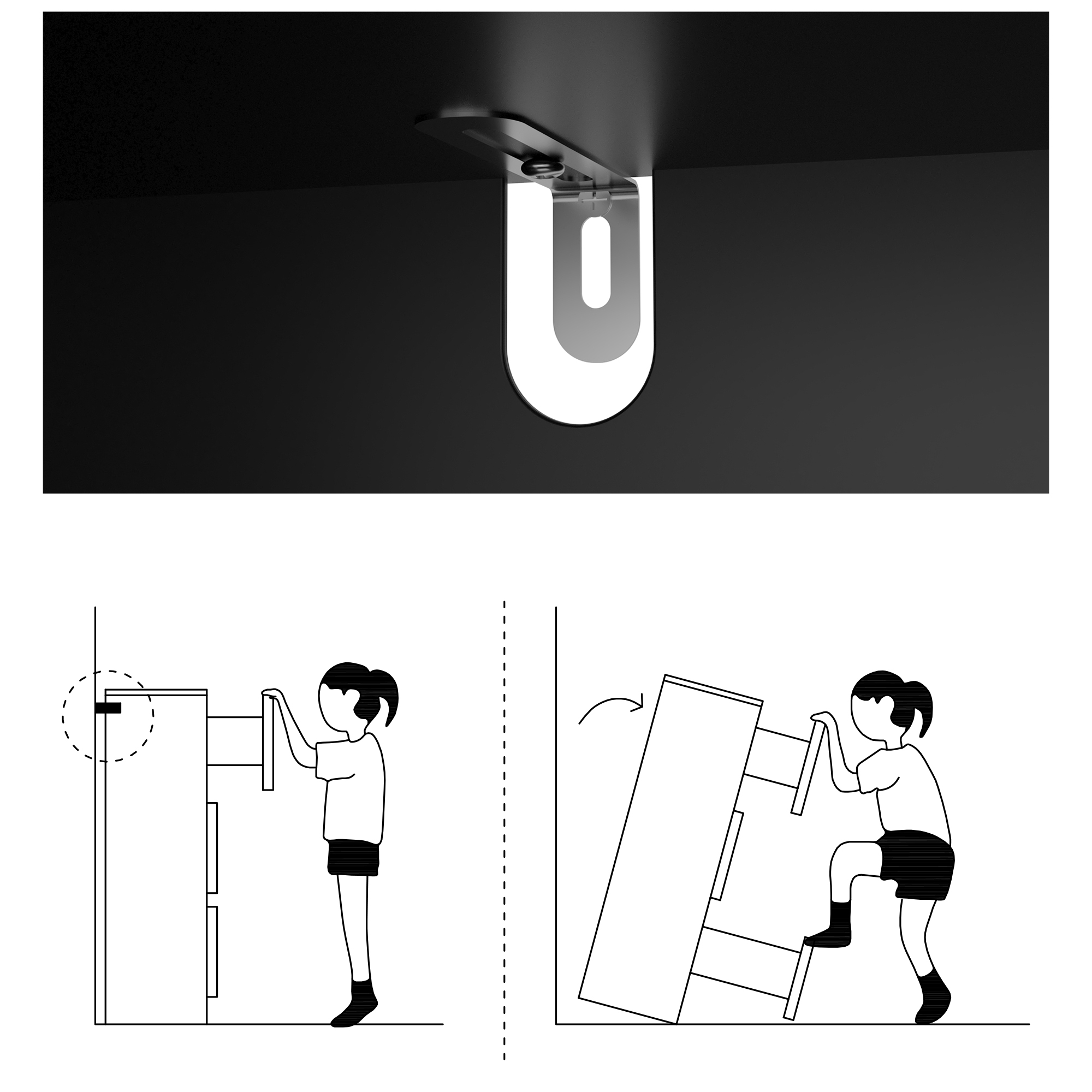 Commode avec 9 Tiroirs sans Poignée, Antibasculement, Armoire Base Moderne pour Chambre et Salon, 160 x 35 x 80 CM, Noir - 4