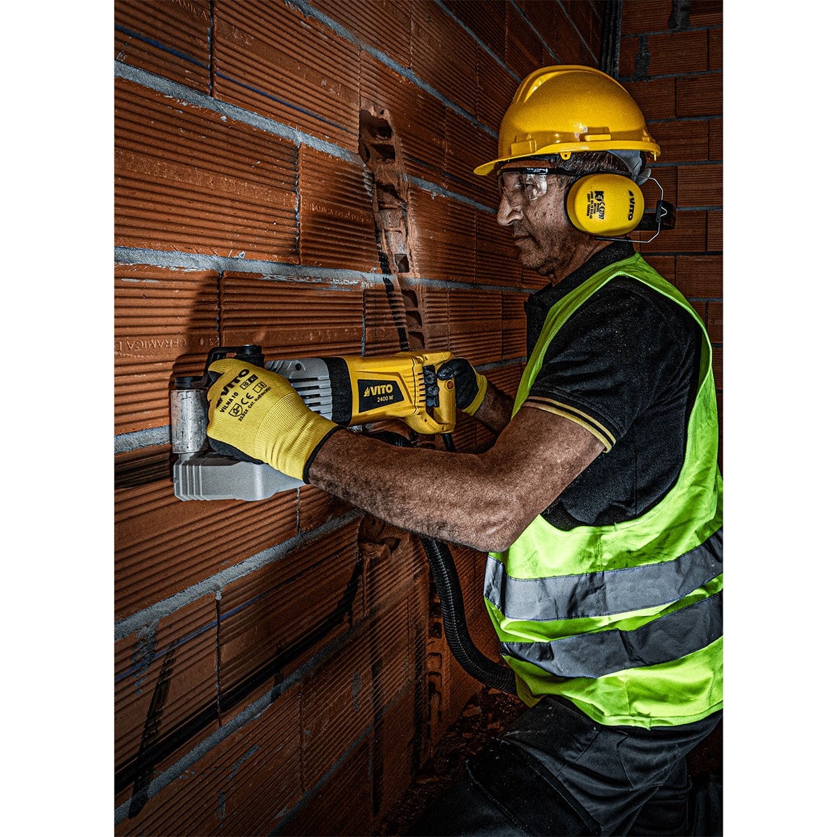 Rainureuse à béton murale 2400W 3 Disques Ø150 mm Profondeur max 28mm Malette VITO - 3