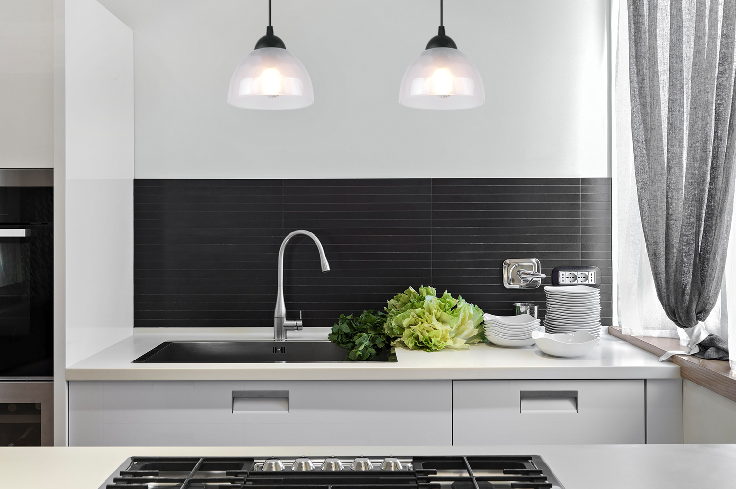 Lampa sufitowa wisząca Venice modern E27 klosz półokrągły biały Light Home LH - 4