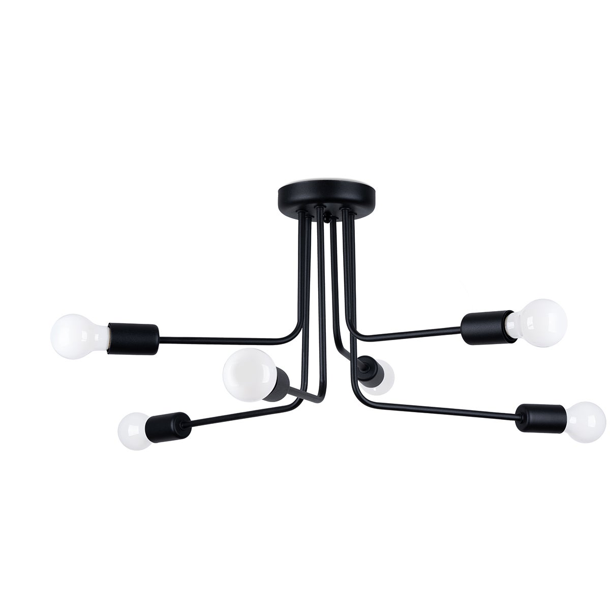 Żyrandol TORAH 6 czarny LED 3000K - 68x68x33cm Sollux - 3