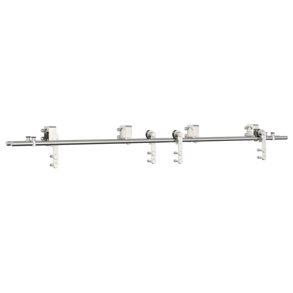 Kit Ferramenta Per Porte Scorrevoli Bypass VEVOR | 2438 Mm (8 Piedi) | Per Porte Spessore 35-45 Mm | Supporto Fino A 68 Kg | In Lega Di Alluminio Con Carrucole A 3 Ruote