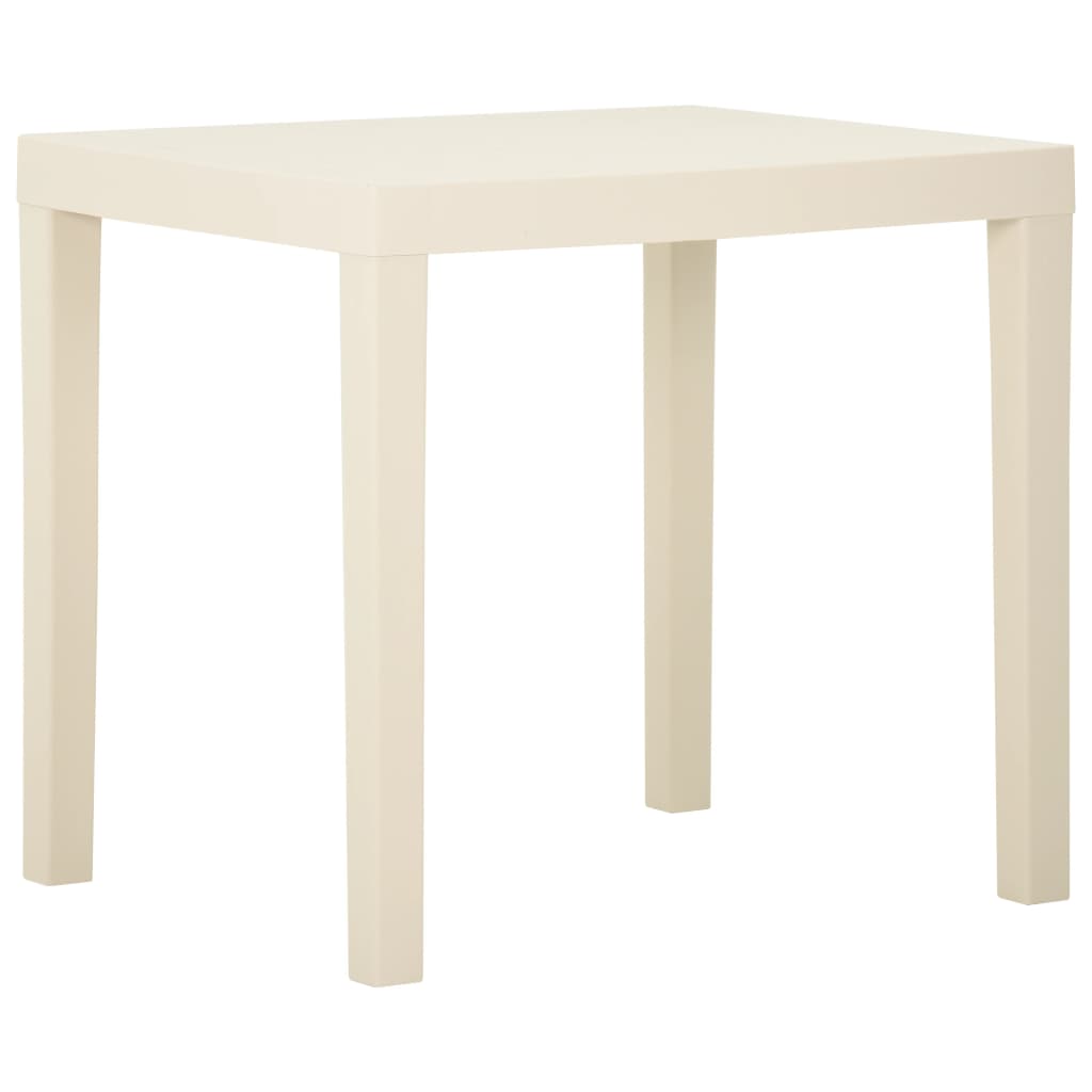 Stolik ogrodowy, biały, 79 x 65 x 72 cm, plastikowy vidaXL