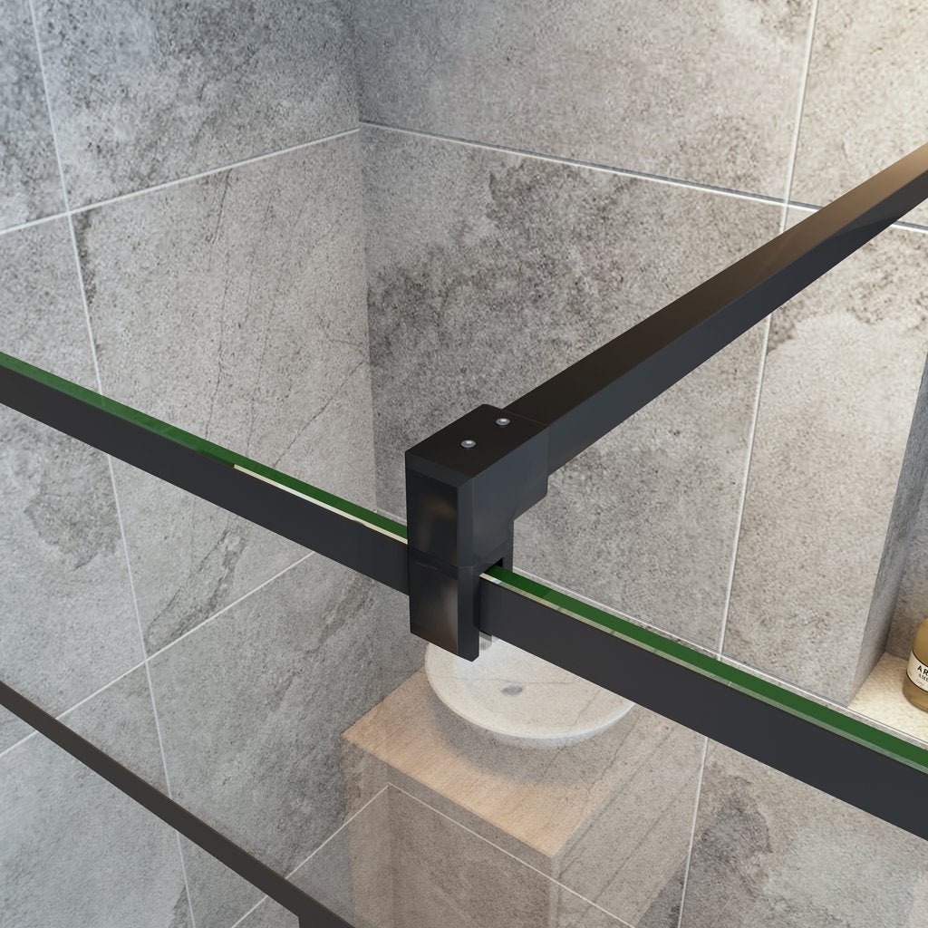 Océan Paroi De Douche Noire 120x200cm Sérigraphie Noire En Verre Anticalcaire - 3
