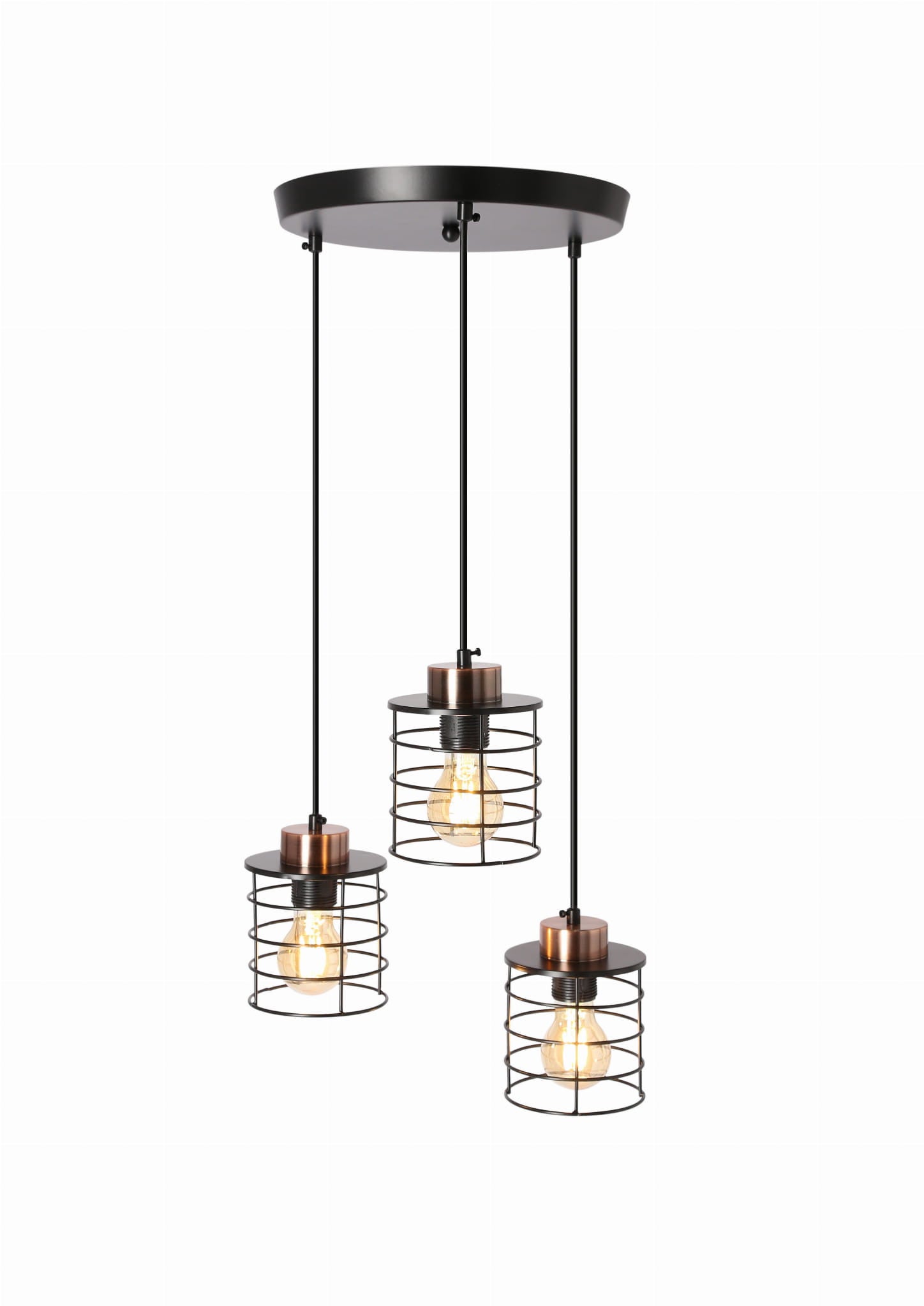 Lampa wisząca Glob czarna 3xE27x40W wym: 100 x 37 x 37 cm metal Candellux