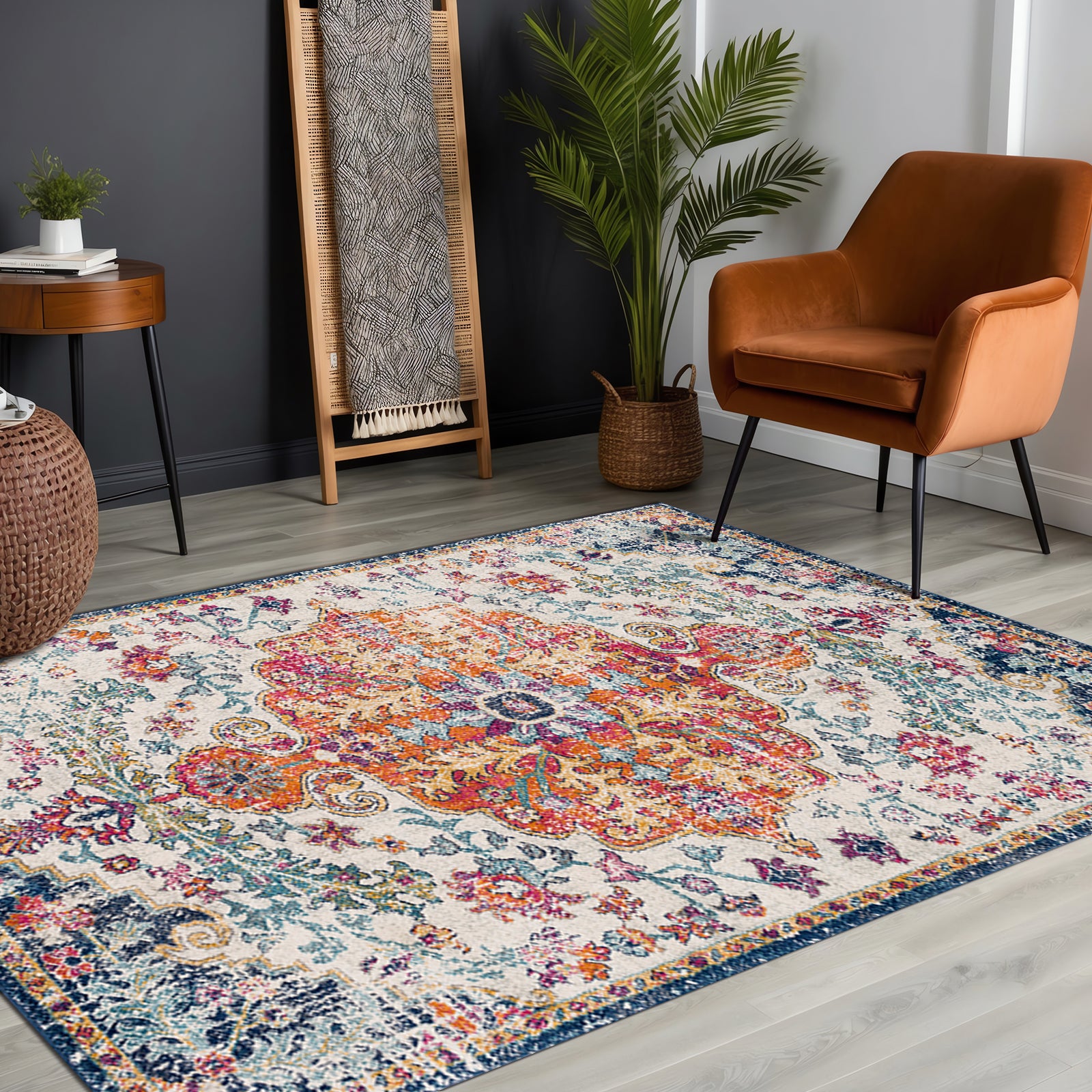 LIVABLISS Tapis Vintage Oriental Multicolore/Orange 160x220 cm Lou - 8