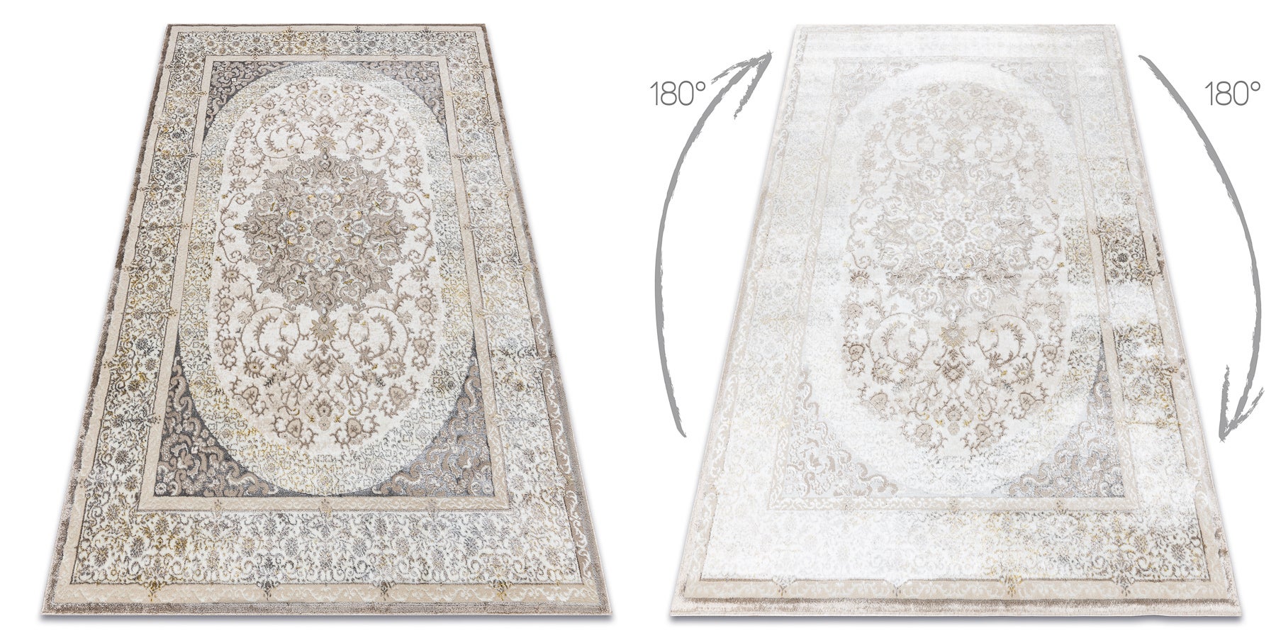 Tapis BLISS Z204AZ128 crème / beige - Cadre, ornement, moderne, structurel 140x190 cm - 2
