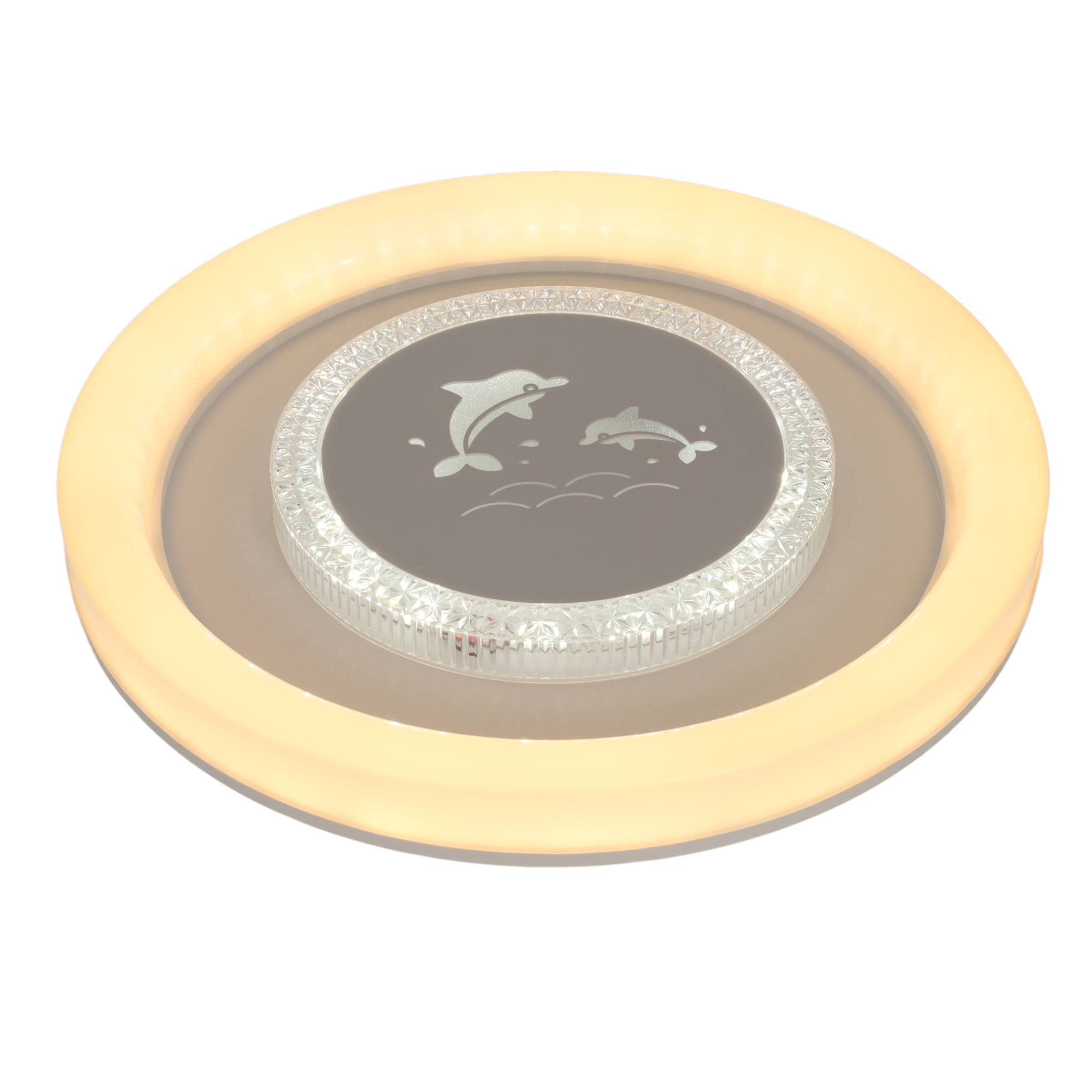 Sufitowa lampa LED 96W (64W 4000K + 32W 6000K-3000K) Konstrukcja Delfin CCT Średnica 500mm