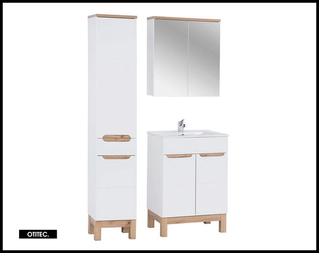 Ensemble meuble de salle de bain - 80 cm - avec vasque à encastrer