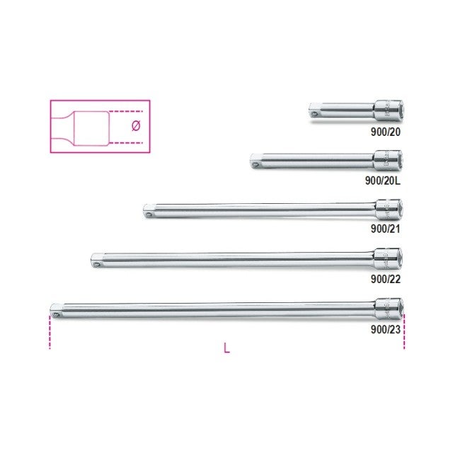Douille Hexagonale Beta 900 - Taille 12 Mm, Empreinte 1/4" - Pour Cliquet Ou Clé à Douille - Acier