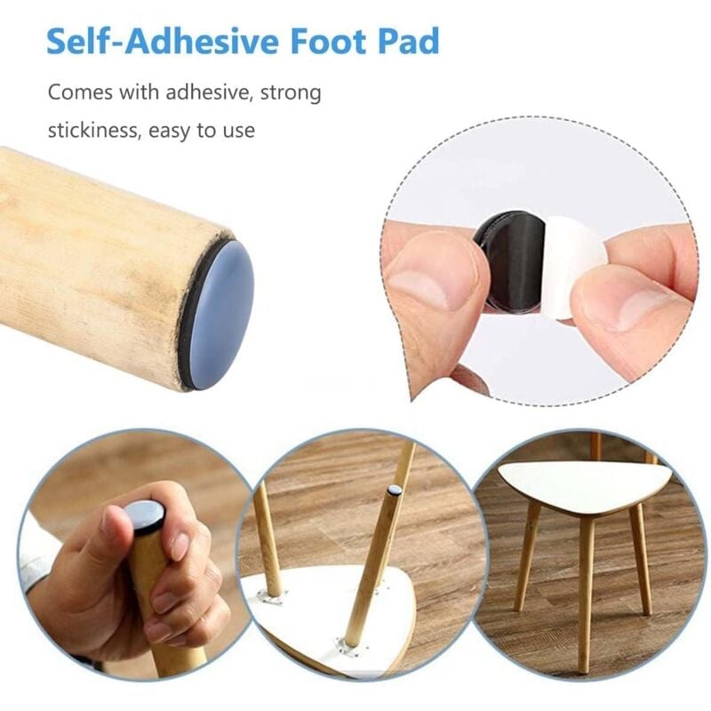 8pcs 50 mm (Rond) Patins en Teflon pour Meubles, Patins glisseurs pour Meubles - Planeur Patins pour Meubles en Téflon Auto - 4