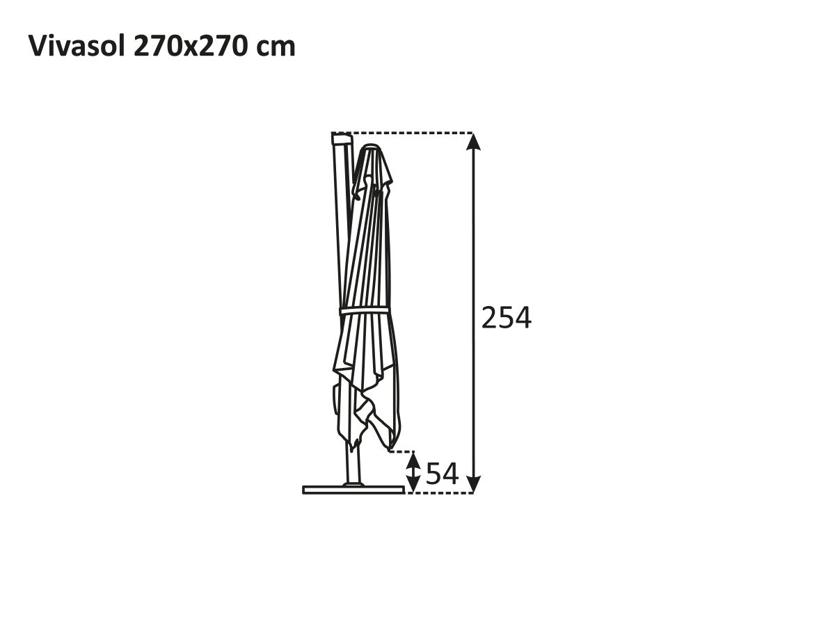 Parasol déporté Schneider Vivasol naturel, 270 x 270 cm – rotatif 360°, inclinable, avec housse et support pour dalles - 10
