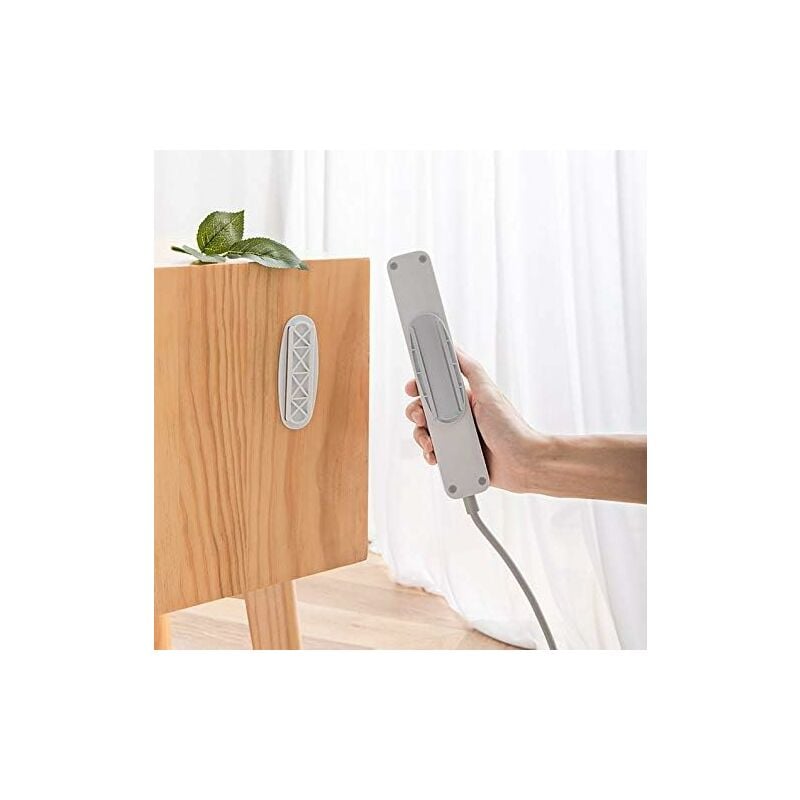 10 peças de suporte de parede para régua de energia, suporte de parede autoadesivo para régua de energia, fixação de régua de energia de plástico - 2
