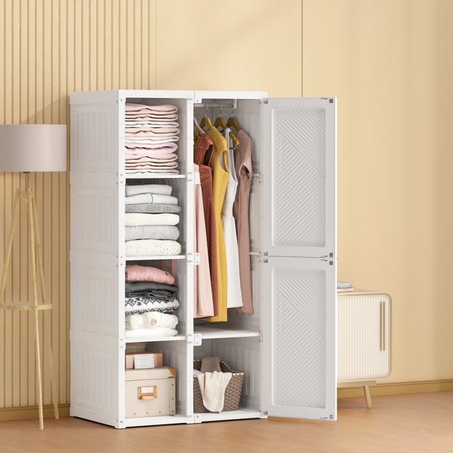 Petite Armoire Penderie Blanche - 2 Portes - Bois - État Neuf - Leroy Merlin