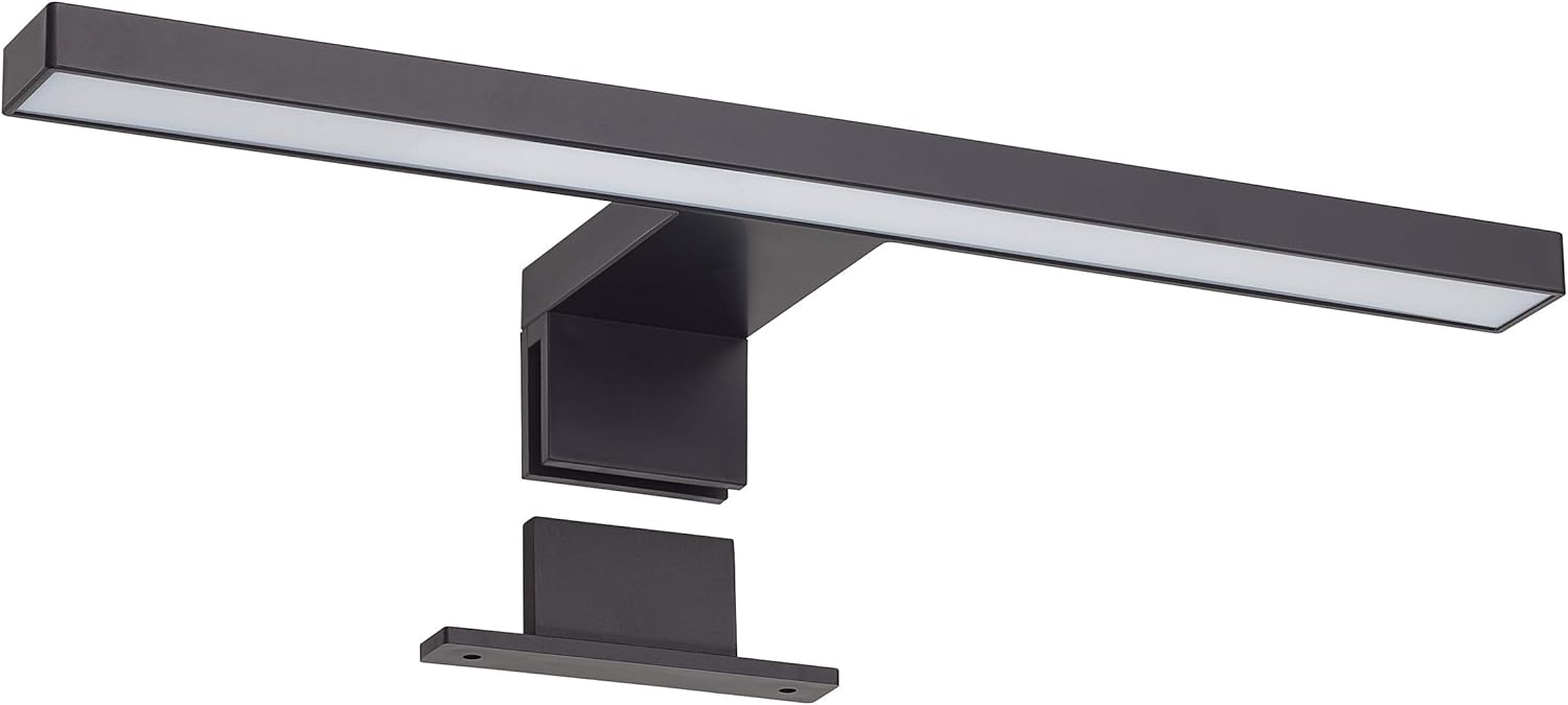 Oświetlenie lustra LED, szafki, ciepłe światło 3000K, 5W, szerokość 300mm (czarne)