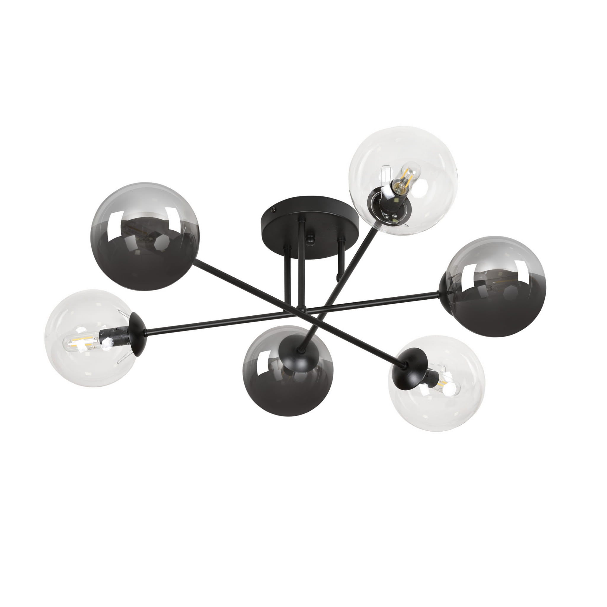 Lampa wisząca Brendi czarna-wielokolorowy 6xE14x40W wym: 26 x 75 cm metal Emibig