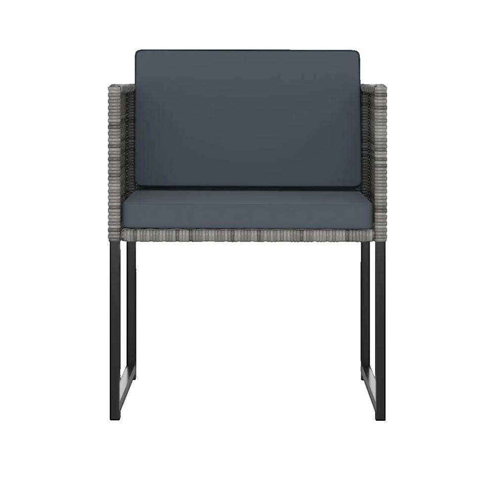 Zestaw jadalniany do ogrodu vidaXL z plecionki szary nowoczesny design