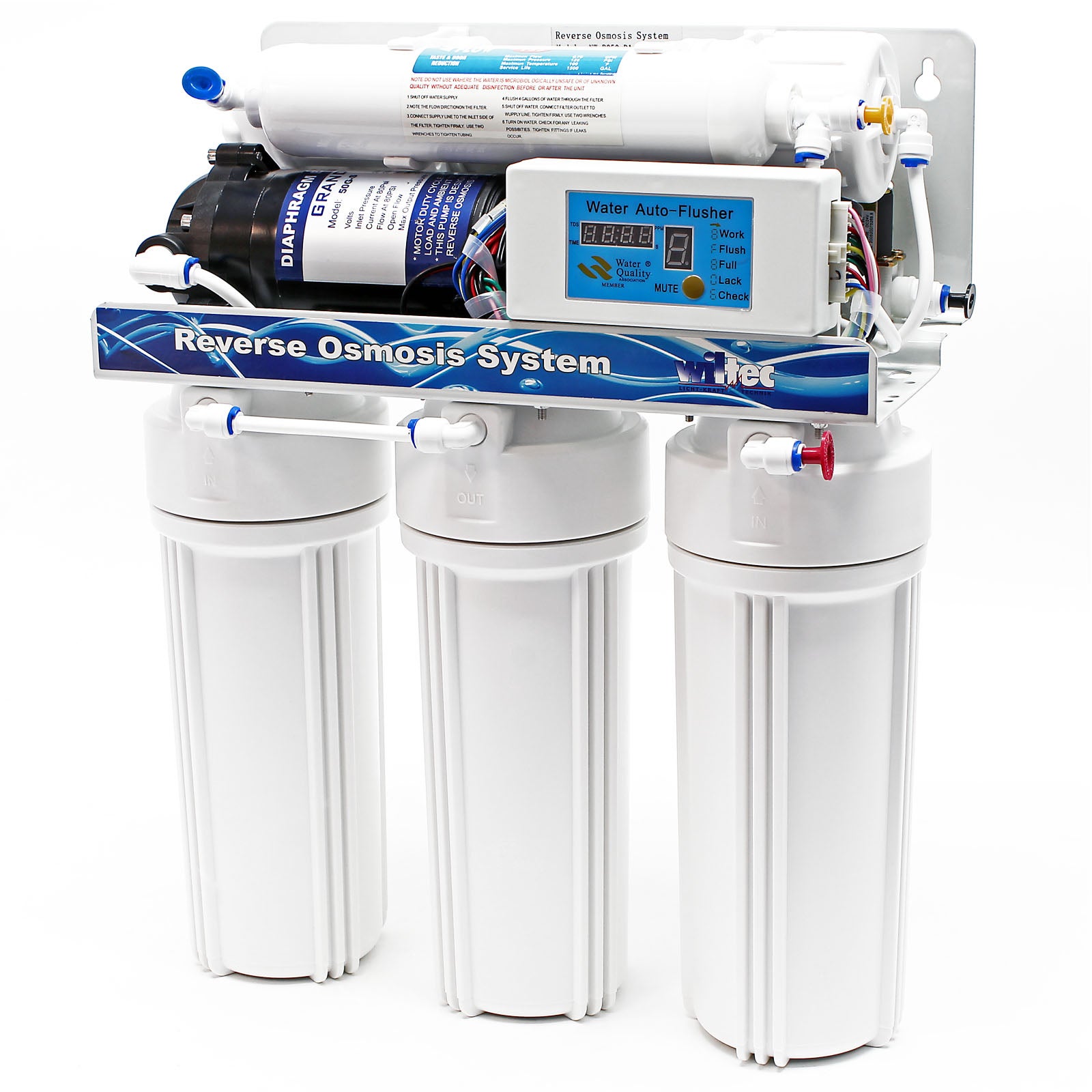 NW-RO50-D1 – Système d'Osmose Inverse (RO) à 5 étapes – 190 l/jour 50 GPD – avec pompe booster – Montage mural, Sous évier – Osmoseur… Naturewater - 2
