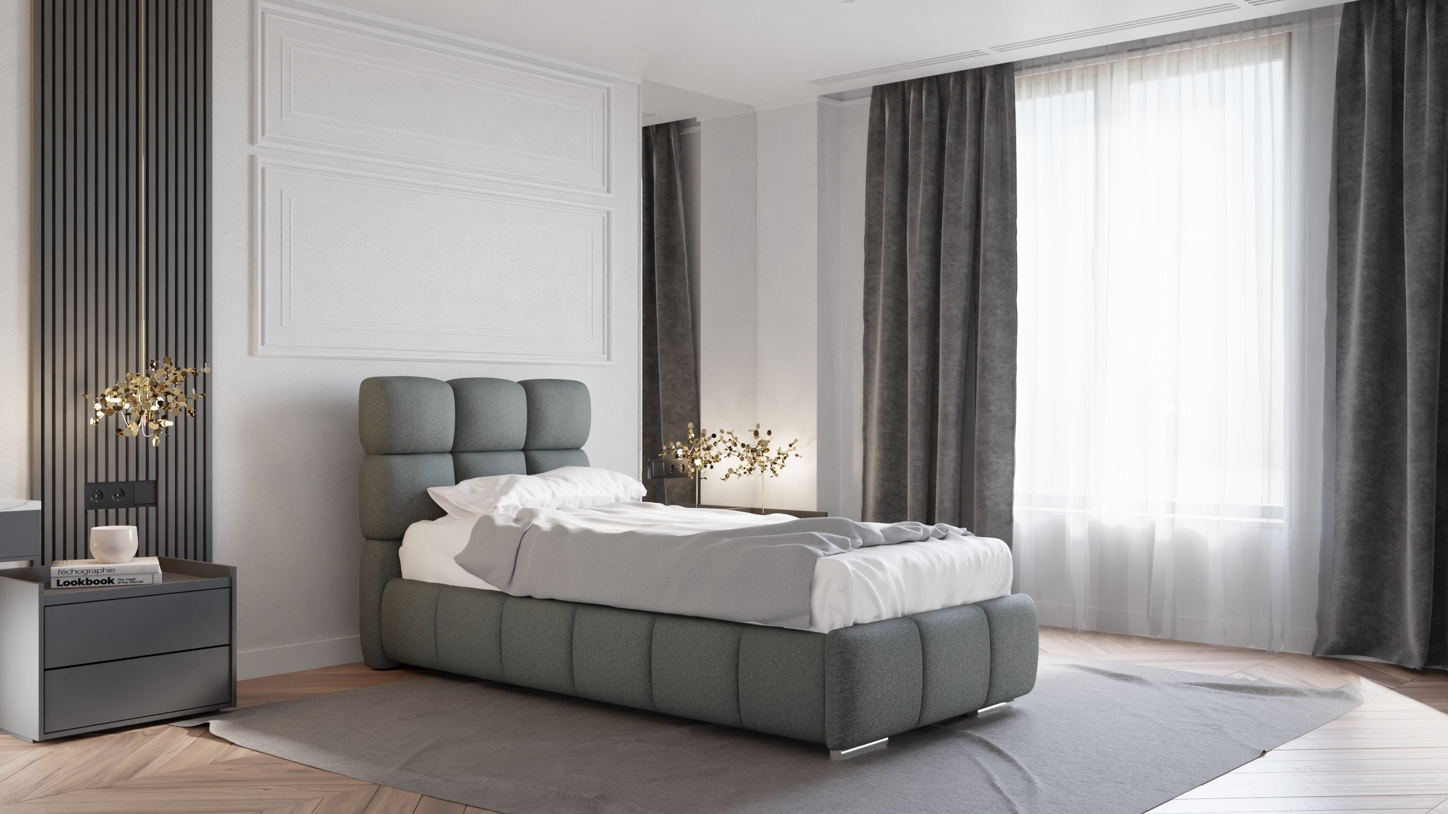 Lit coffre 90x200 cm bliss – lit avec sommier et matelas à ressorts ...