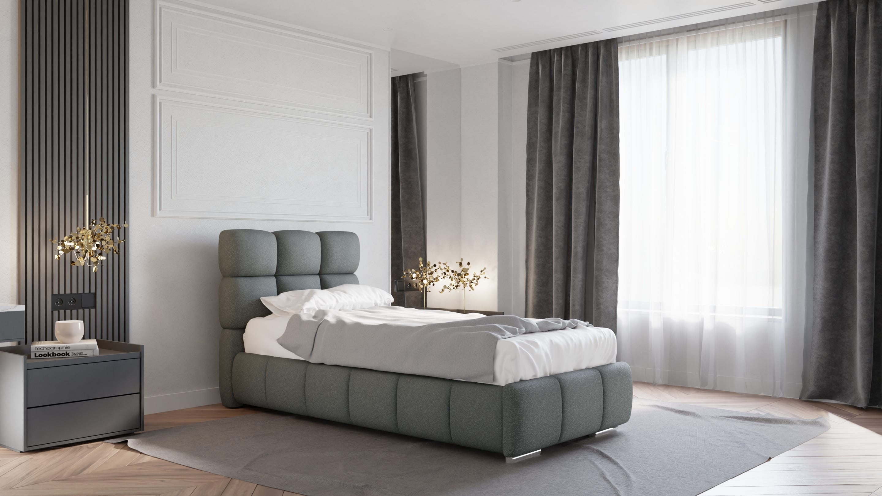 Lit coffre 90x200 cm bliss – lit avec sommier et matelas à ressorts ...