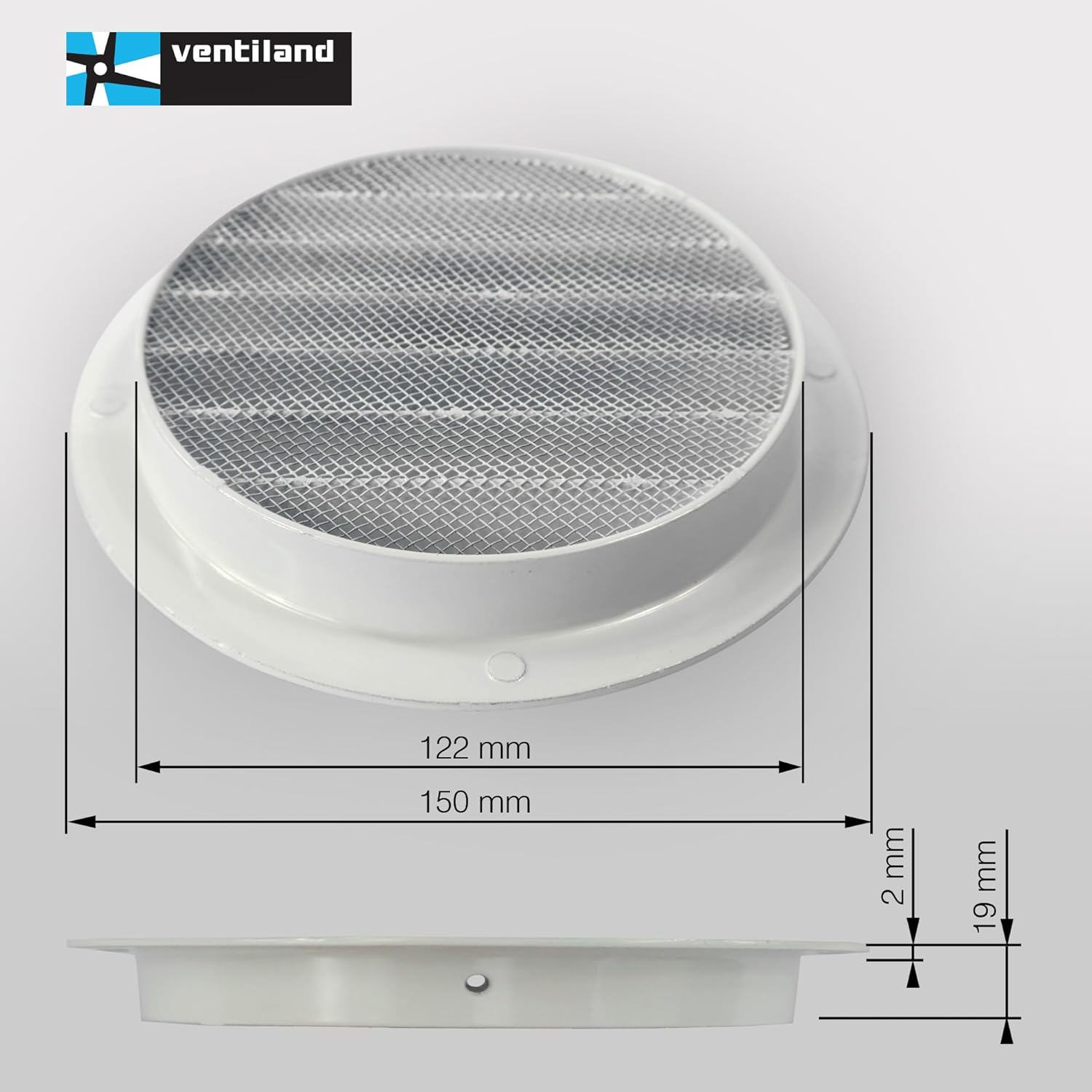 Griglia Di Ventilazione Rotonda In Acciaio Inox  180 Mm  Con Zanzariera 89896849 - Foto 6