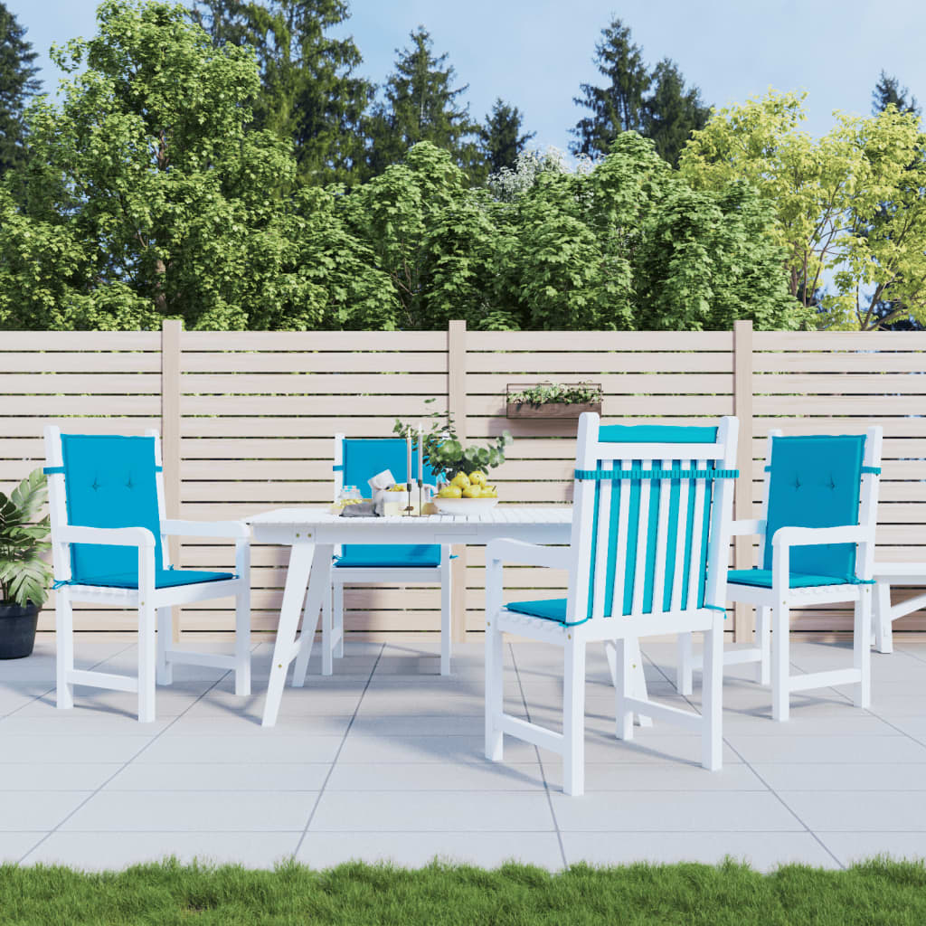 Cojín silla jardín respaldo bajo 4 uds tela oxford azul