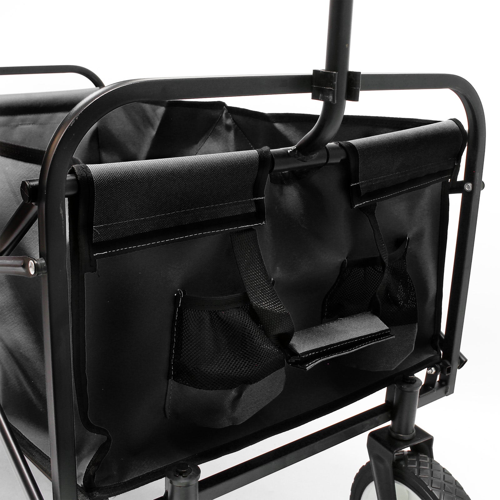 Chariot de transport Enfant Noir Pliable 100 kg avec Roulettes 1020x505x1010 mm Tout-terrain Transport Outils Plage Jardin Excursion… Toboli - 7