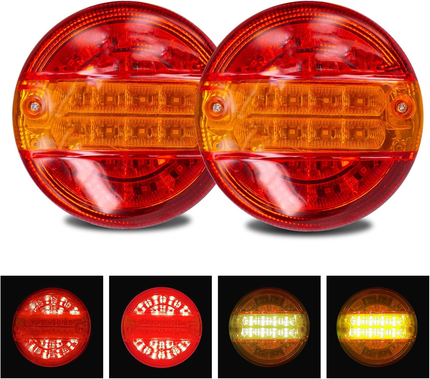 2x Tylne światła 20 LED 12/24V IP65 - Wodoszczelne światła stop/kierunkowskazy do ciężarówki, furgonetki, przyczepy