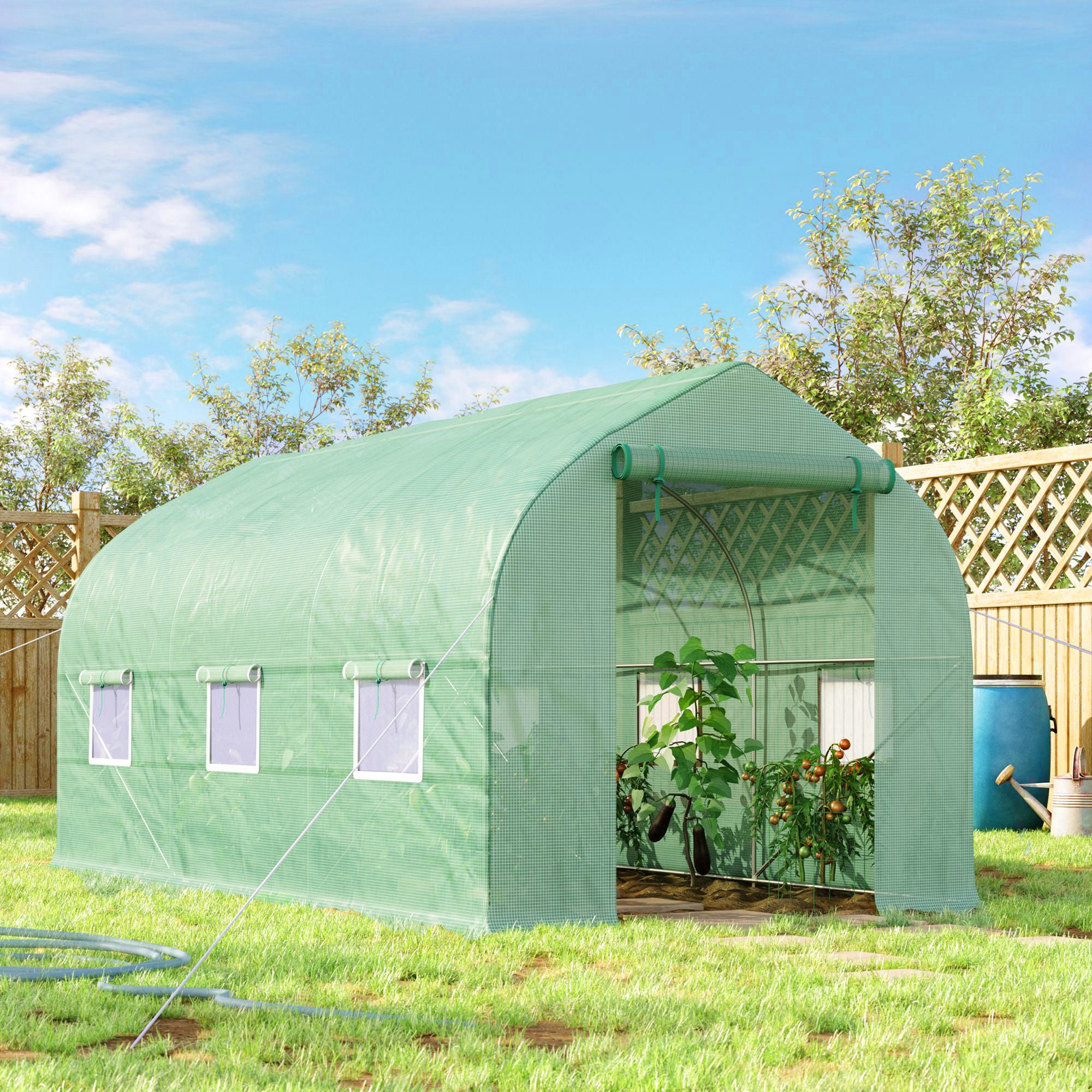 Serre tunnel de jardin PE Outsunny - 2