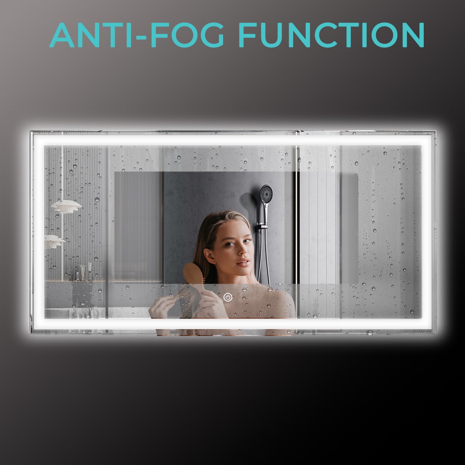 LOMAZOO Miroir salle de bain Memphis avec LED 120 x 60 cm rectangle - 6