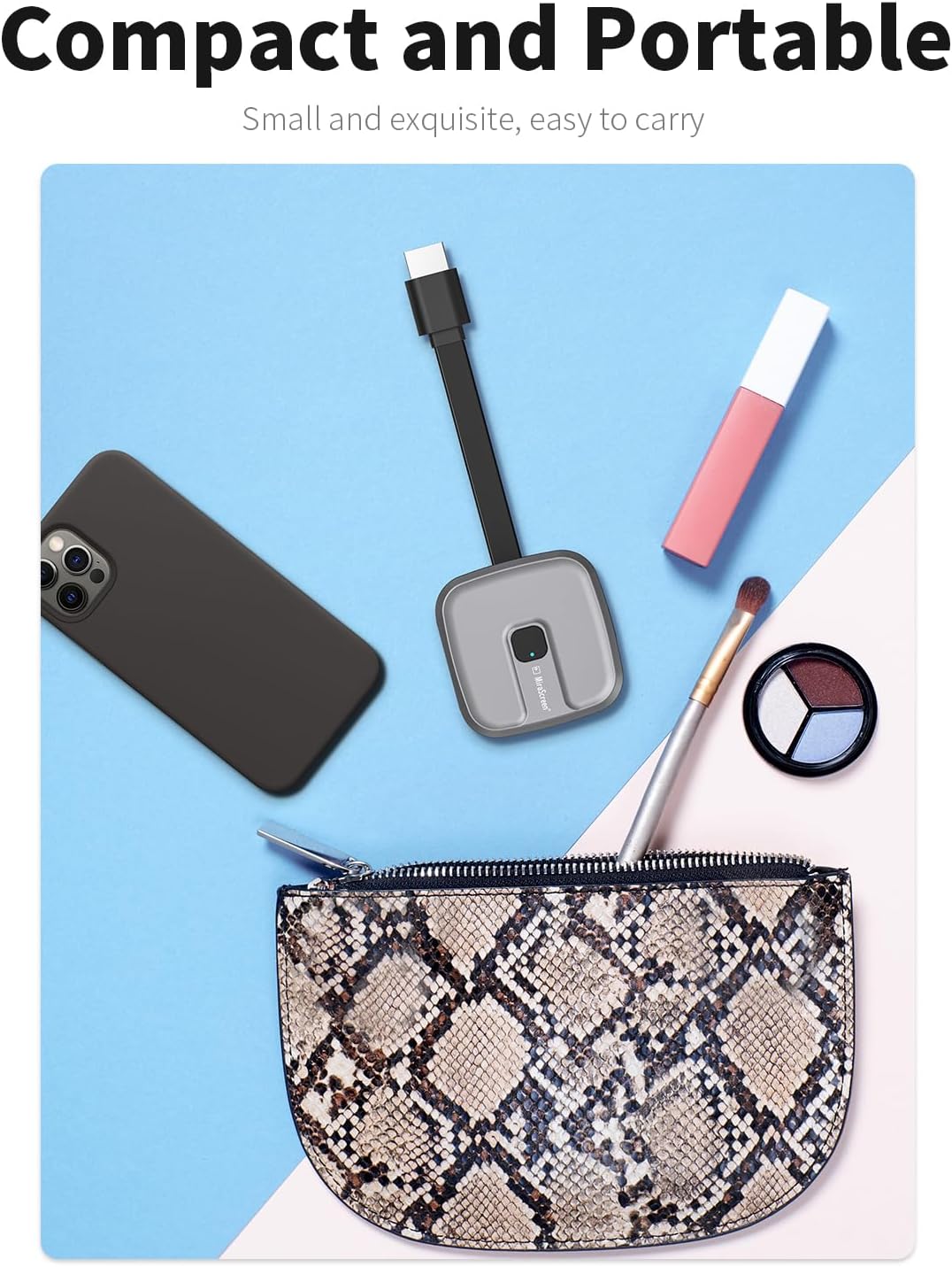 Dongle HDMI sans Fil 1080P, Dongle d'Affichage HDMI Miracast 2,4/5 GHz Dongle d'Affichage de Mise en Miroir d'écran Compatible avec iPhone/Android - 4