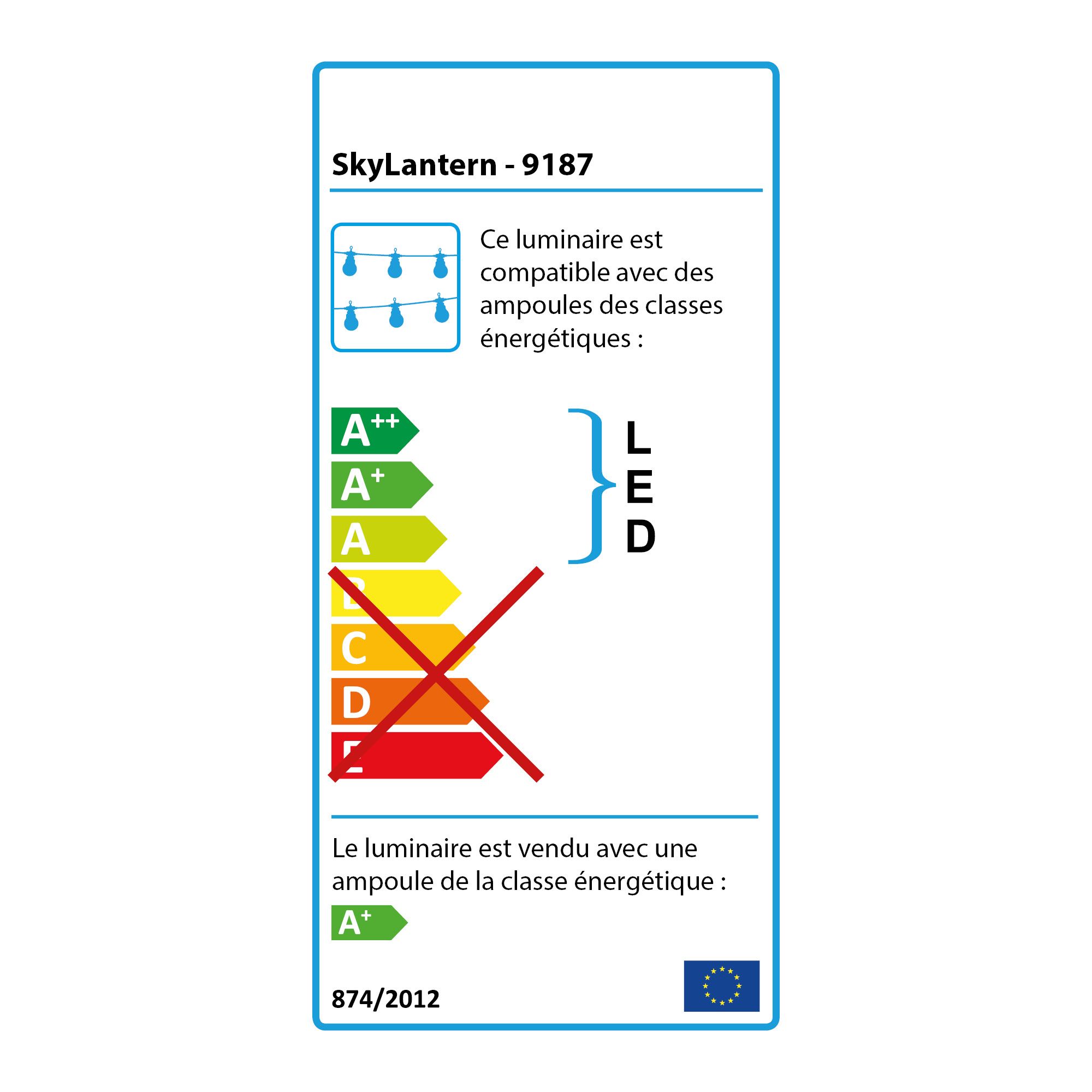 Kit Guirlande Guinguette IP65 20M 40 Bulbes Transparents Dimmables SKYLANTERN - 6