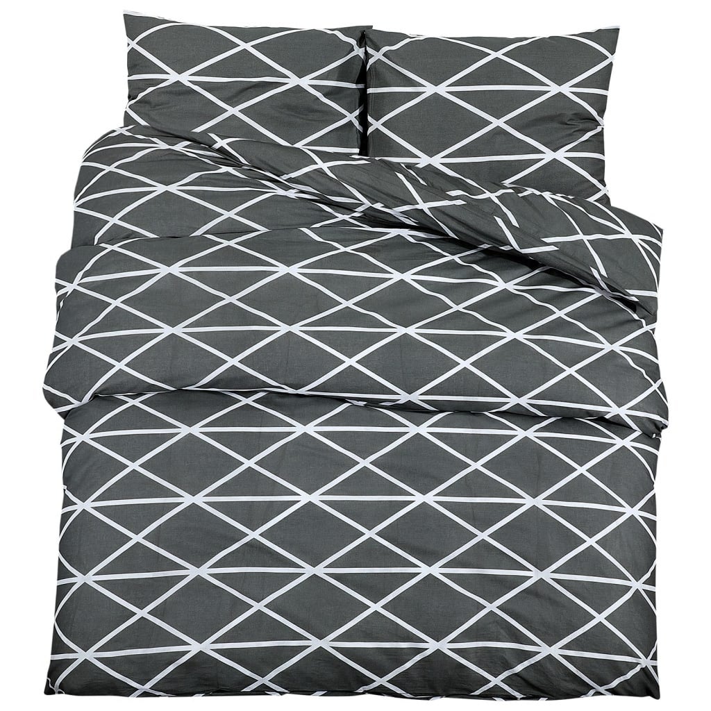 Ensemble de housse de couette Gris 240x220 cm Coton vidaXL - 2