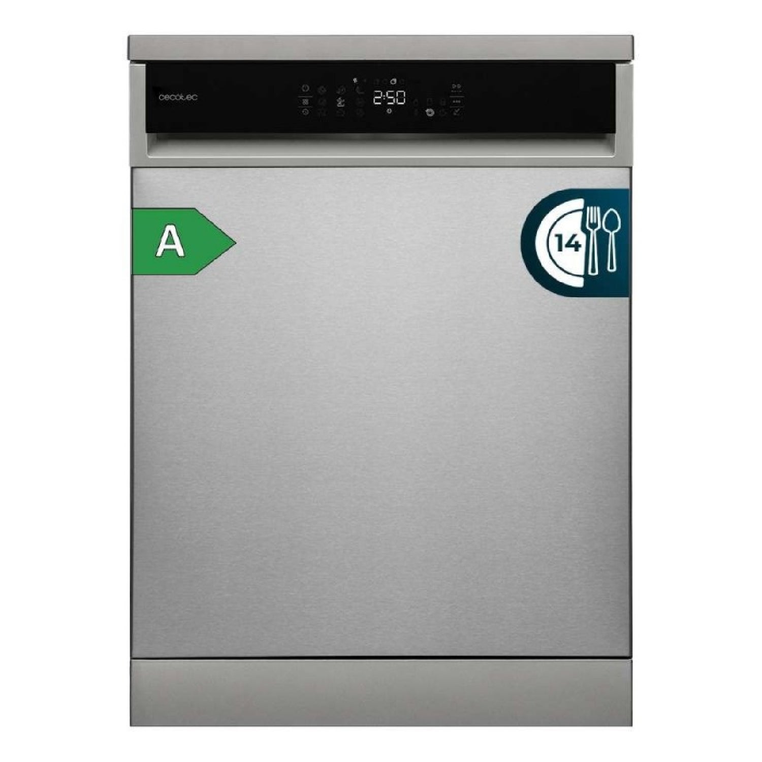 Cecotec Lavavajillas Bolero Aguazero 6800 Inox A, 14 Cubiertos, Clase A, Motor Inverter Plus Duo, 8 Programas Versátiles , Leroy Merlin