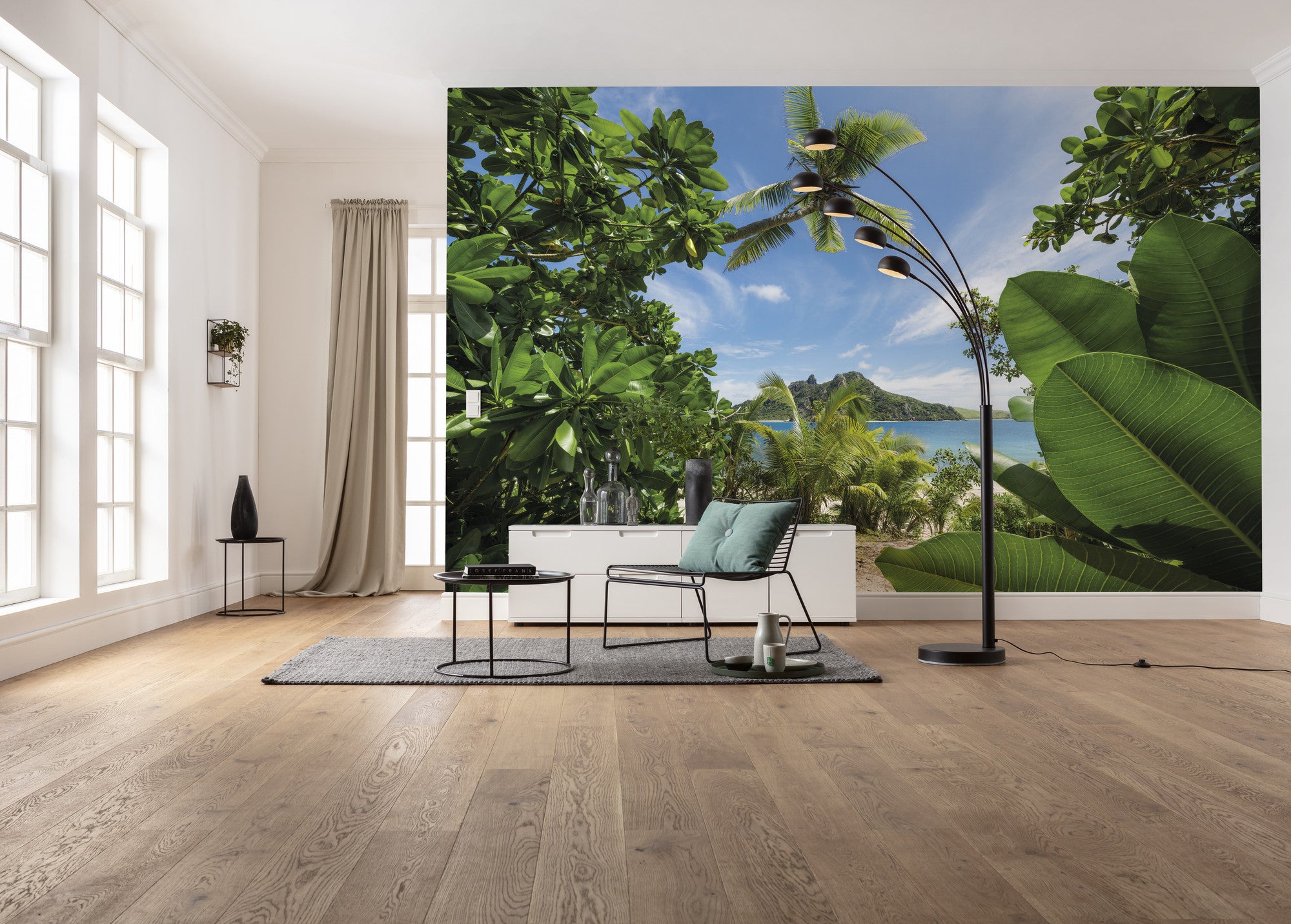 Fototapeta dżungla zielonymIniebieskim - 450 x 280 cm - SANDERS &amp; SANDERS