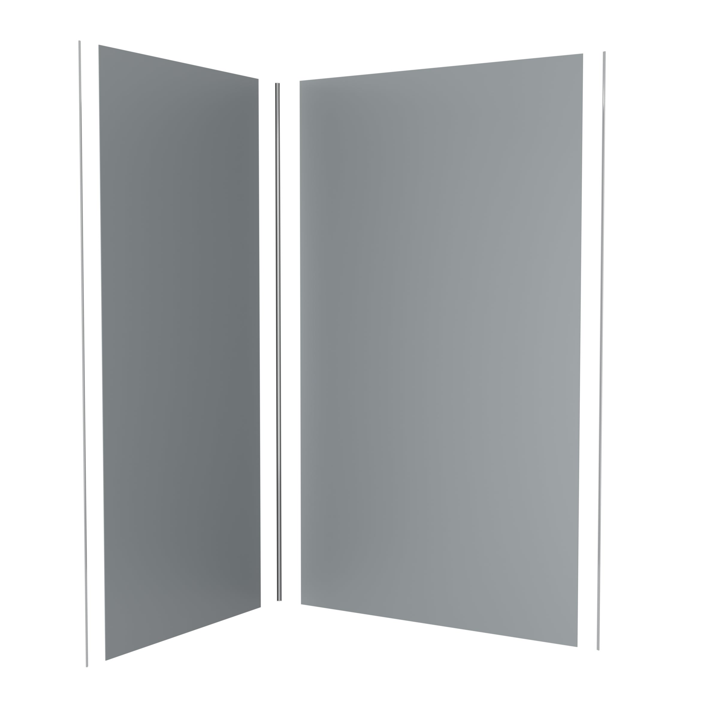 Pack 2 Panneaux Muraux en Aluminium Silver 120+90x210 cm + Profilés Chrome - 3