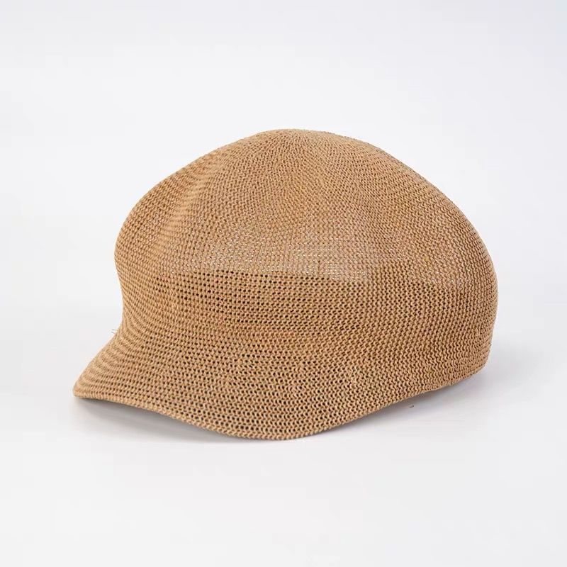 Chapeau de Paille pour Femme, Chapeau de Paille d'été pour Femme Gavroche d'été en Paille tricoté Chapeau de de Plage avec Corde réglable pour - 2