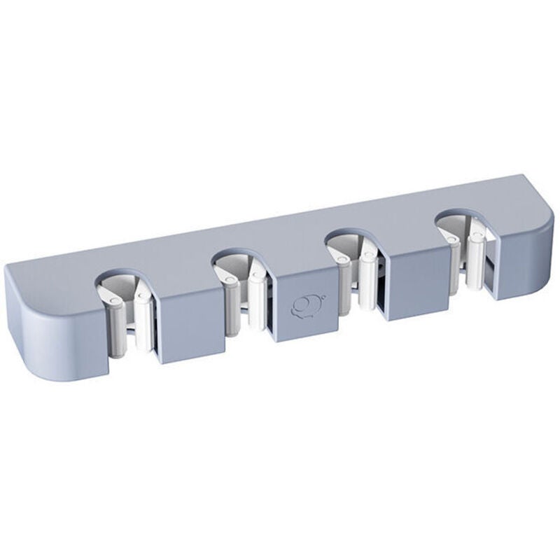 Lot De 4 Porte-Balais Muraux Inoxydable Adhésif - Support Mop Avec Crochets Gris Pour Cuisine Et Garage