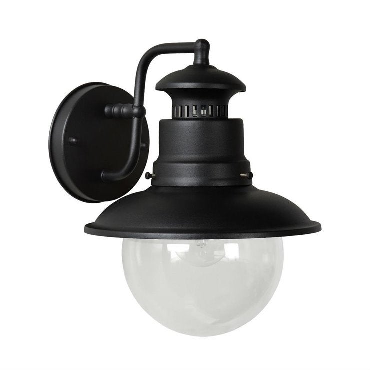Kinkiet zewnętrzny FIGO czarno-transparentny 1xE27x20W wym:26,8x21,5x24cm IP44 Lucide