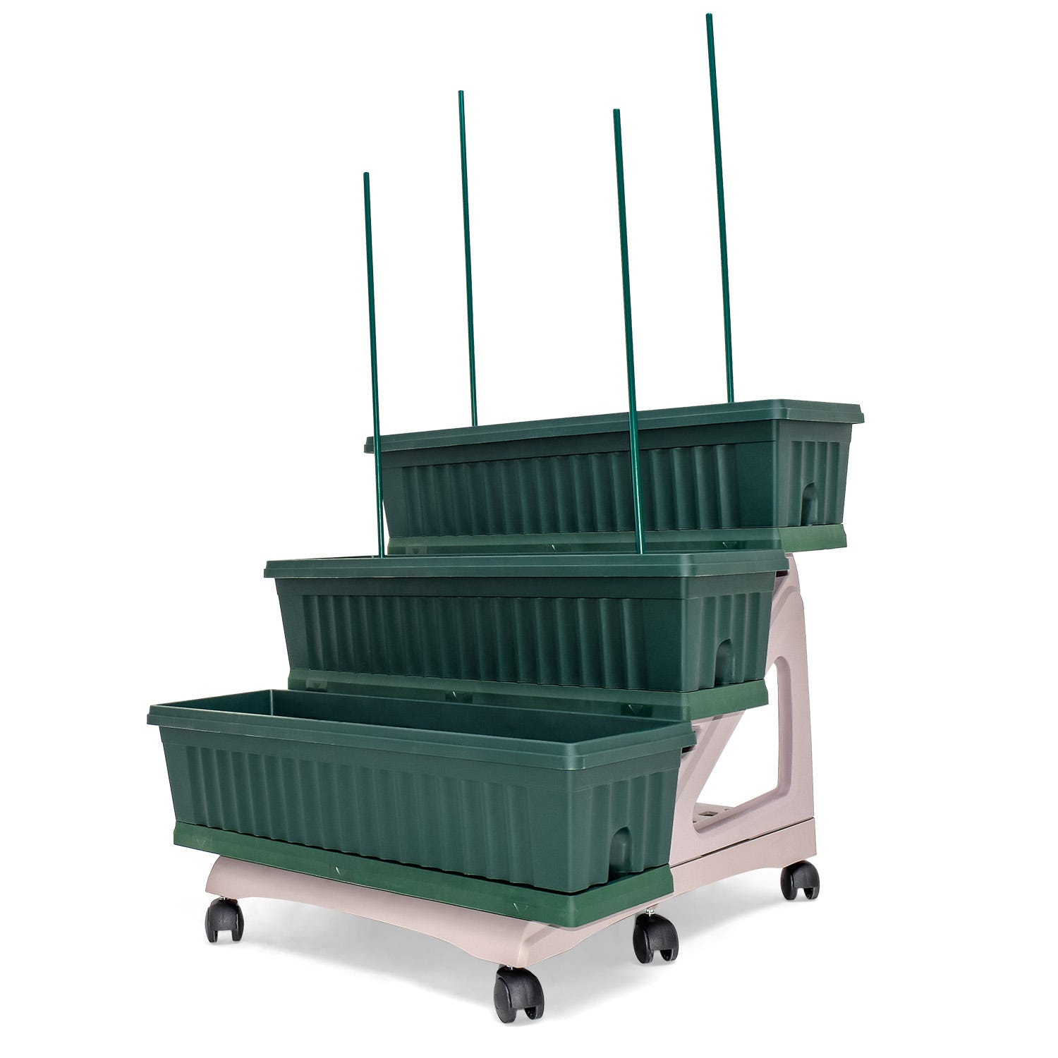 FIORIERA CLEO 60 VERDE BOSCO - Jardinera con ruedas 60 cm FIORIERA CLEO 60 VERDE BOSCO - Jardinera con ruedas 60 cm