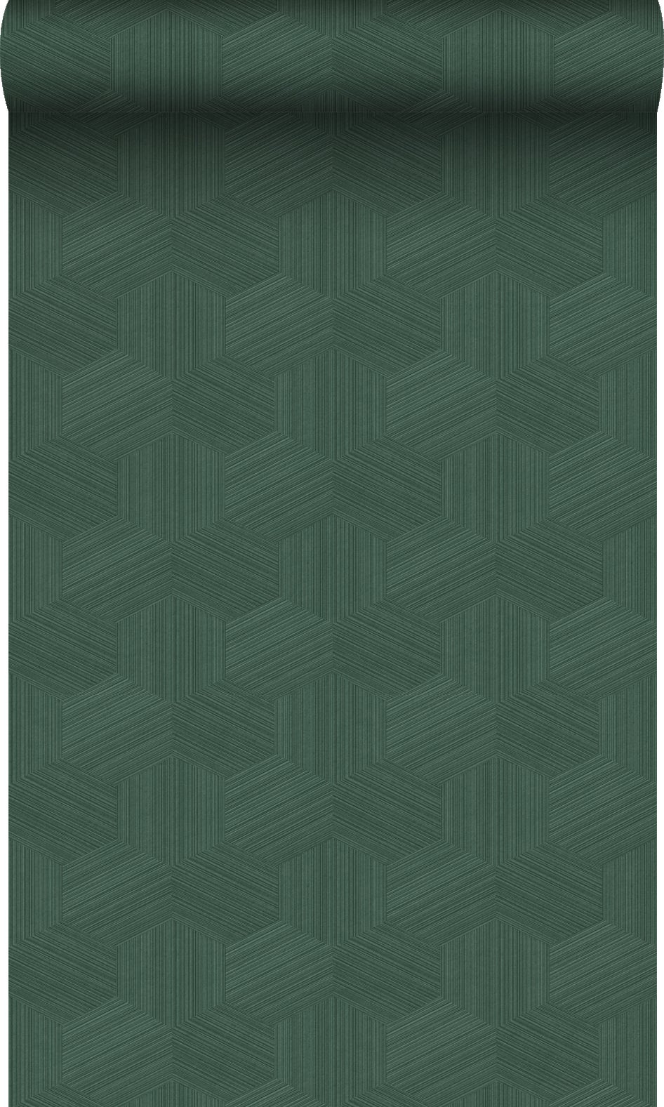 Tapeta flizelinowa z ekoteksturą graficzny motyw 3D ciemnej zieleni - 50 x 900 cm - ORIGIN
